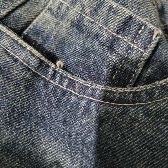 Barrel Leg Jeans Blue Balloon High Waist Medium Wash Baggy Wide Leg Ankle 25 26 - Picture 13 of 14